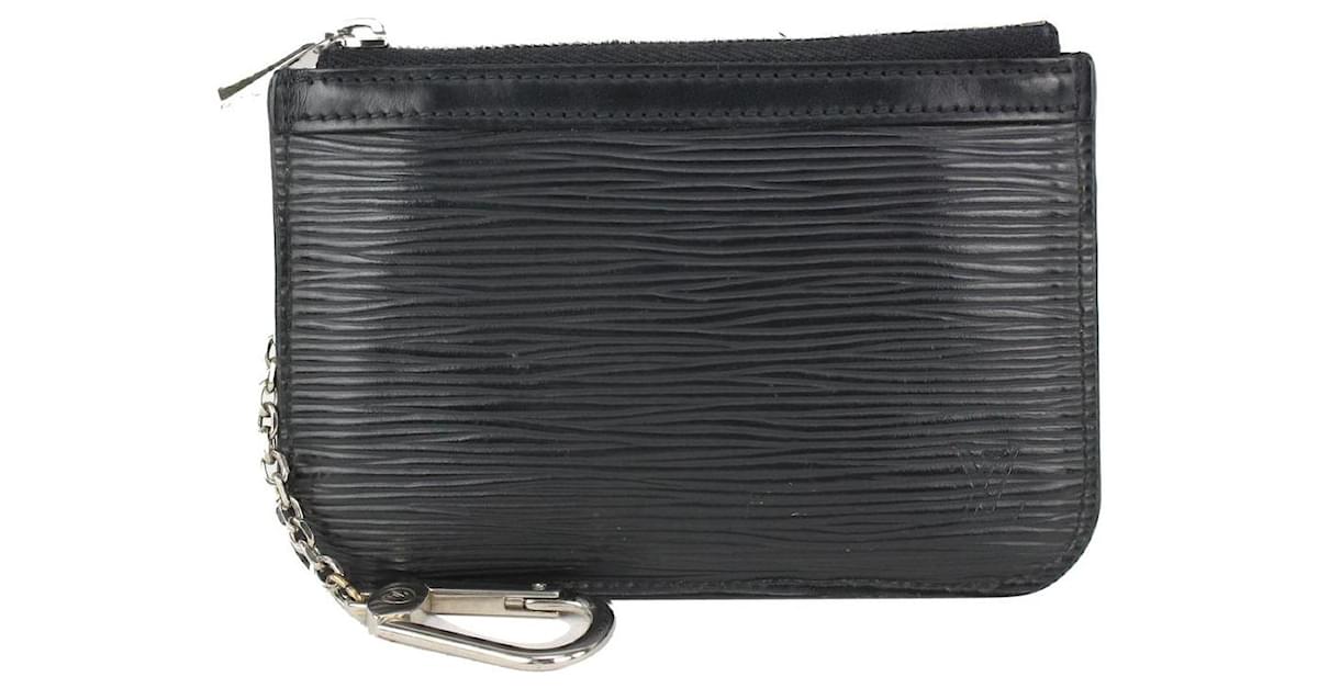 Louis Vuitton Black Epi Leather Pochette Cles Key Pouch Keychain