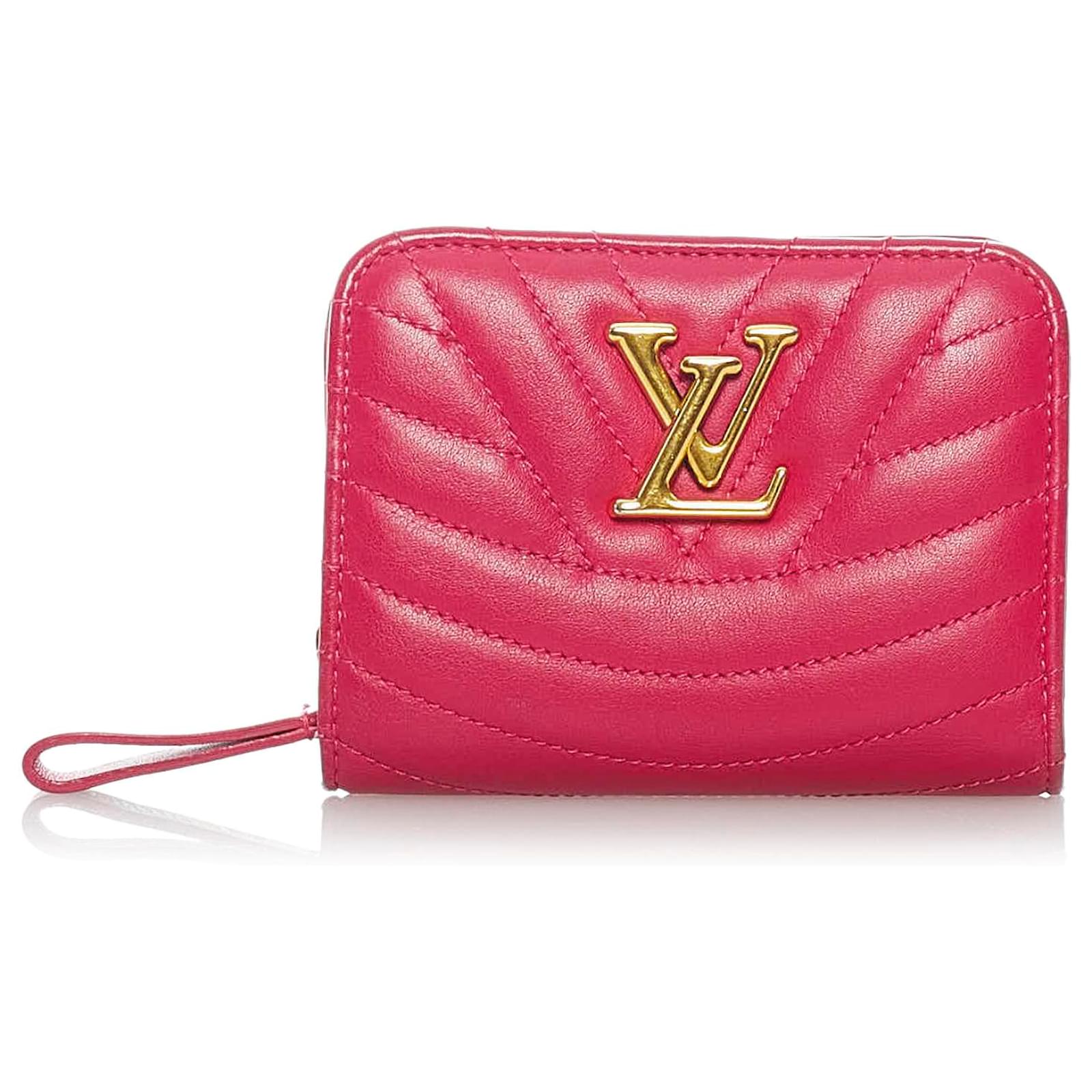 Louis Vuitton Pink New Wave Compact Wallet Leather Pony-style
